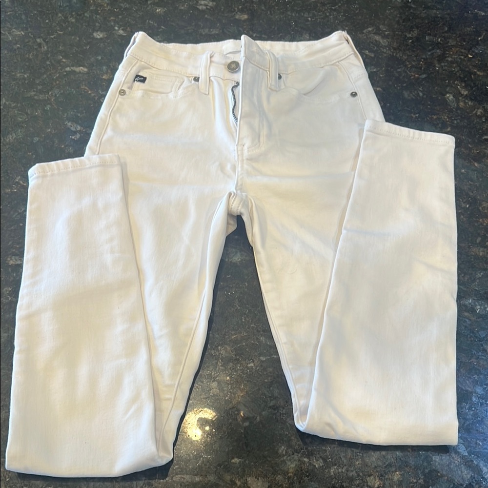 KanCan White Straight Leg Jeans
